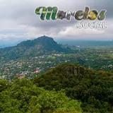 Bello paisaje visto desde una cumbre del cerro de la luz del pueblo mágico de Tepoztlán, Morelos