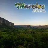 Bonito panorama del pueblo mágico de Tlayacapan, Morelos al atardecer