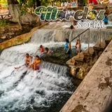 Cascadas despues del borbollon del balneario 'Las Huertas' en Tlaquiltenango, Morelos