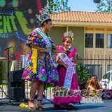 Pequeñas reinas de carnaval morelense, dando un discurso por su participación en el tan divertido festival