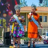 Pequeñas reinas del carnaval de Morelos, dando discurso por su participación en la divertida fiesta