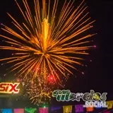 Fuegos artificiales en encuentro de comparsas Tlaltizapán 2022.