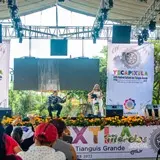 Alejandra Moreno en festival cultural en Yecapixtla.