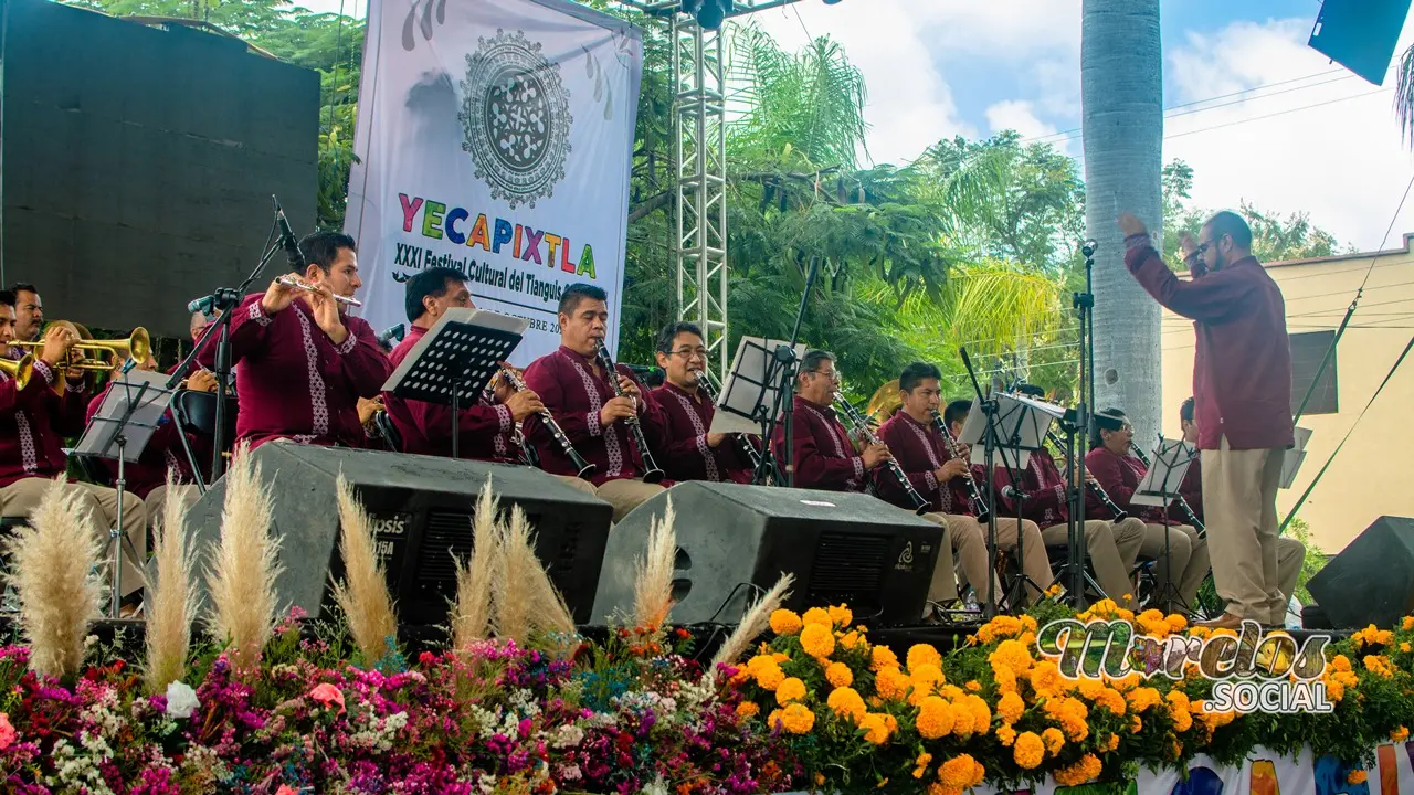 La banda de música del gobierno del estado de Morelos en Yecapixtla.