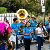 La banda de viento interpretando sones de chinelo.