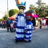 Los chinelos en el Carnaval de Jiutepec 2023.