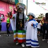 Chinelos en la calle Guadalupe Victoria de Jiutepec.