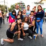 La familia asistiendo al brinco del chinelo en Jiutepec, Morelos.