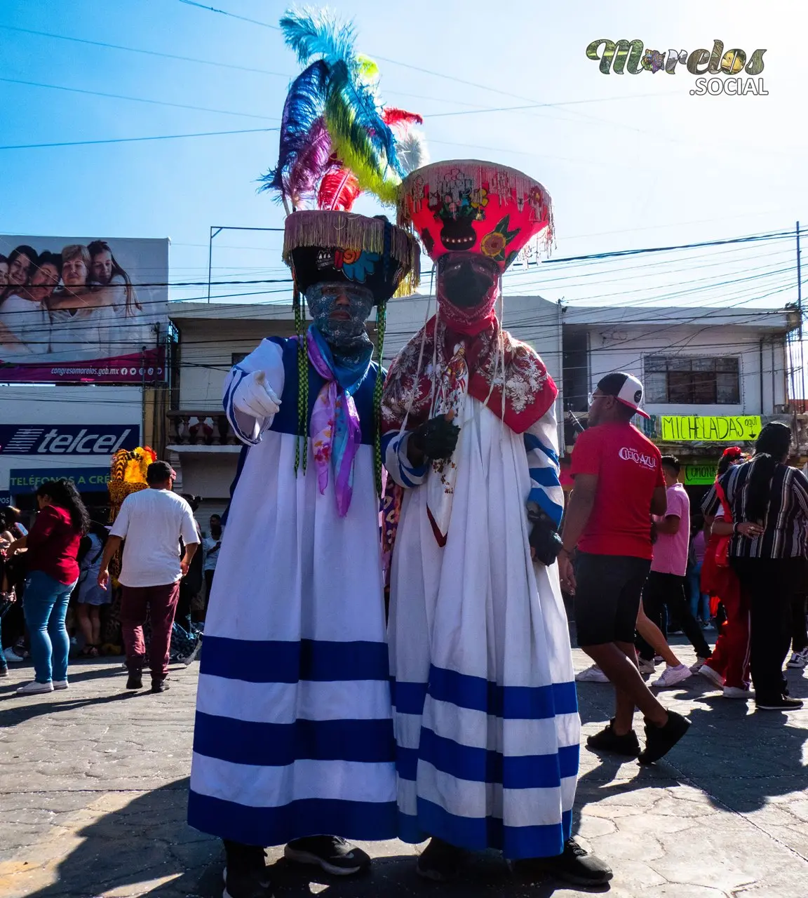 Chinelos en el carnaval de Jiutepec Morelos 2023.