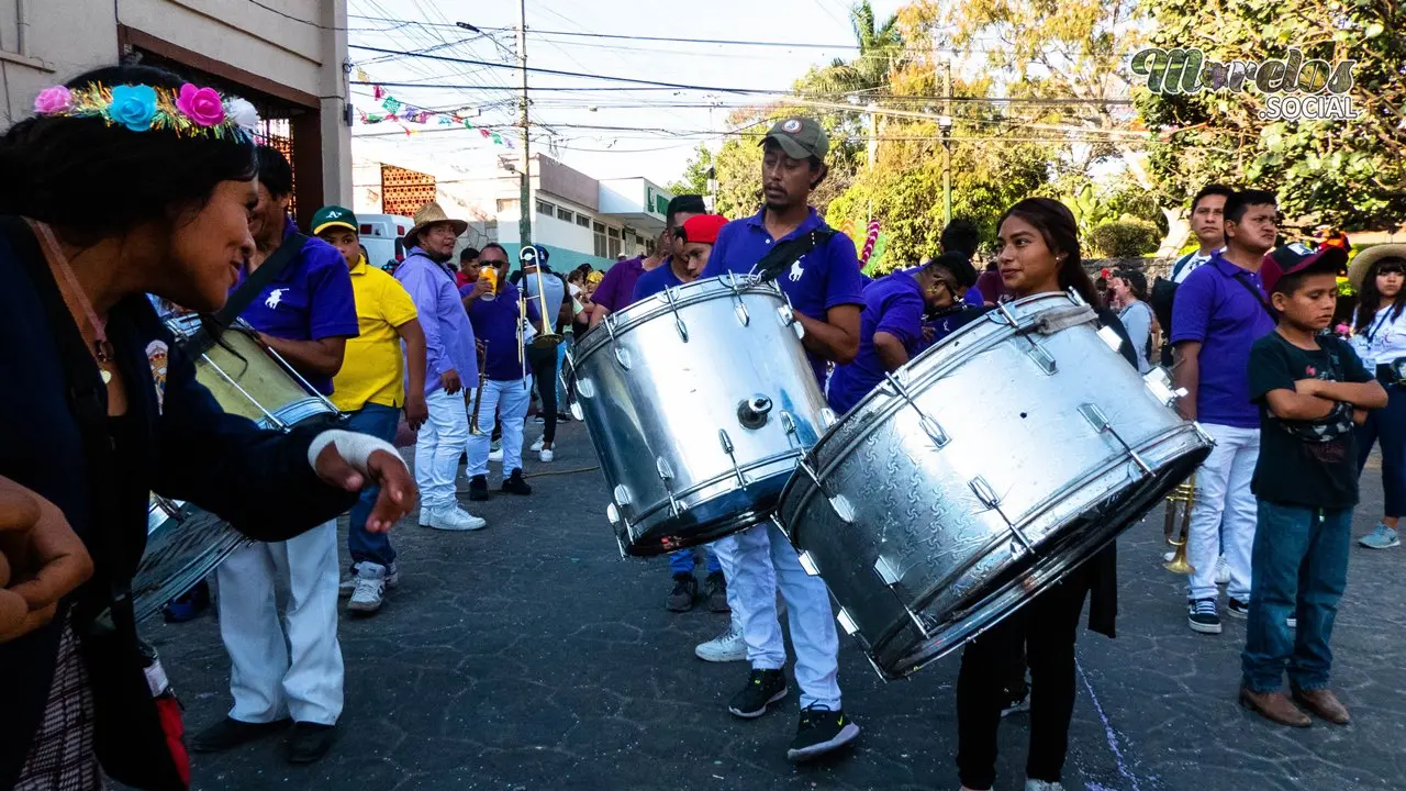 La banda de viento San Isidro en carnaval Jiutepec 2023