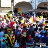 La comparsa infantil en Tepoztlán.