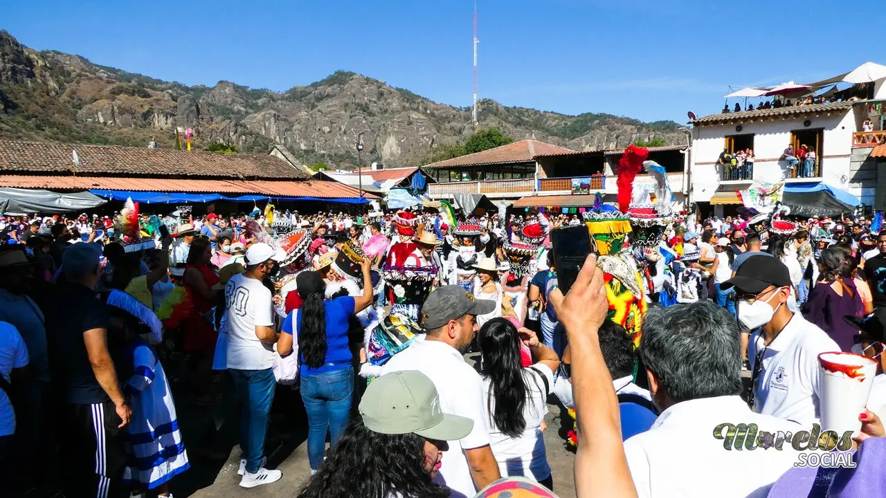 Ambiente carnavalero en Tepoztlán.