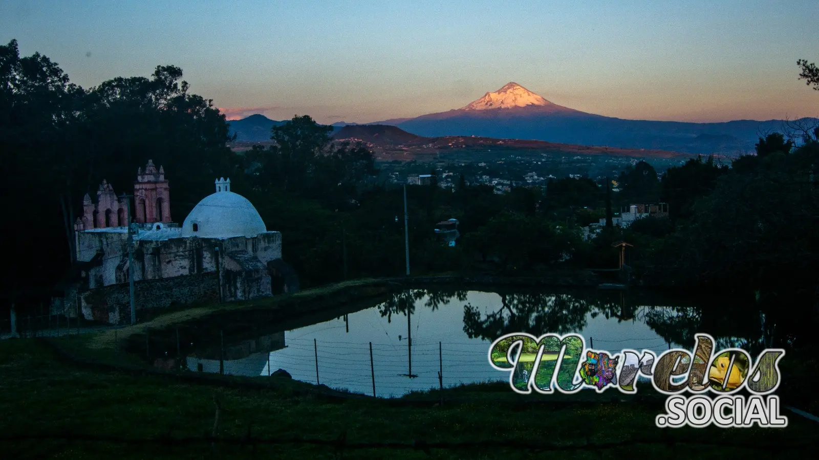 Paisaje del pueblo mágico de Tlayacapan, Morelos.