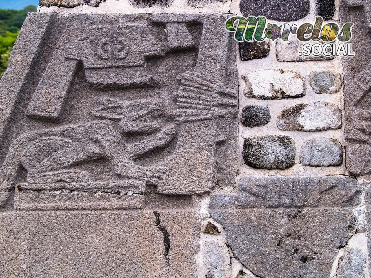 Figura coyote en pirámide Xochicalco