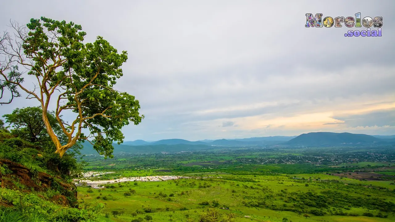 Impresionante vista de un paisaje verde desde el Cerro de Atlacholoaya, Morelos