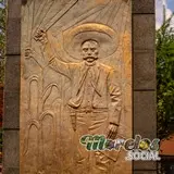 Imagen conmemorativa al caudillo del sur Emiliano Zapata Salazar en Tlaltizapán, Morelos