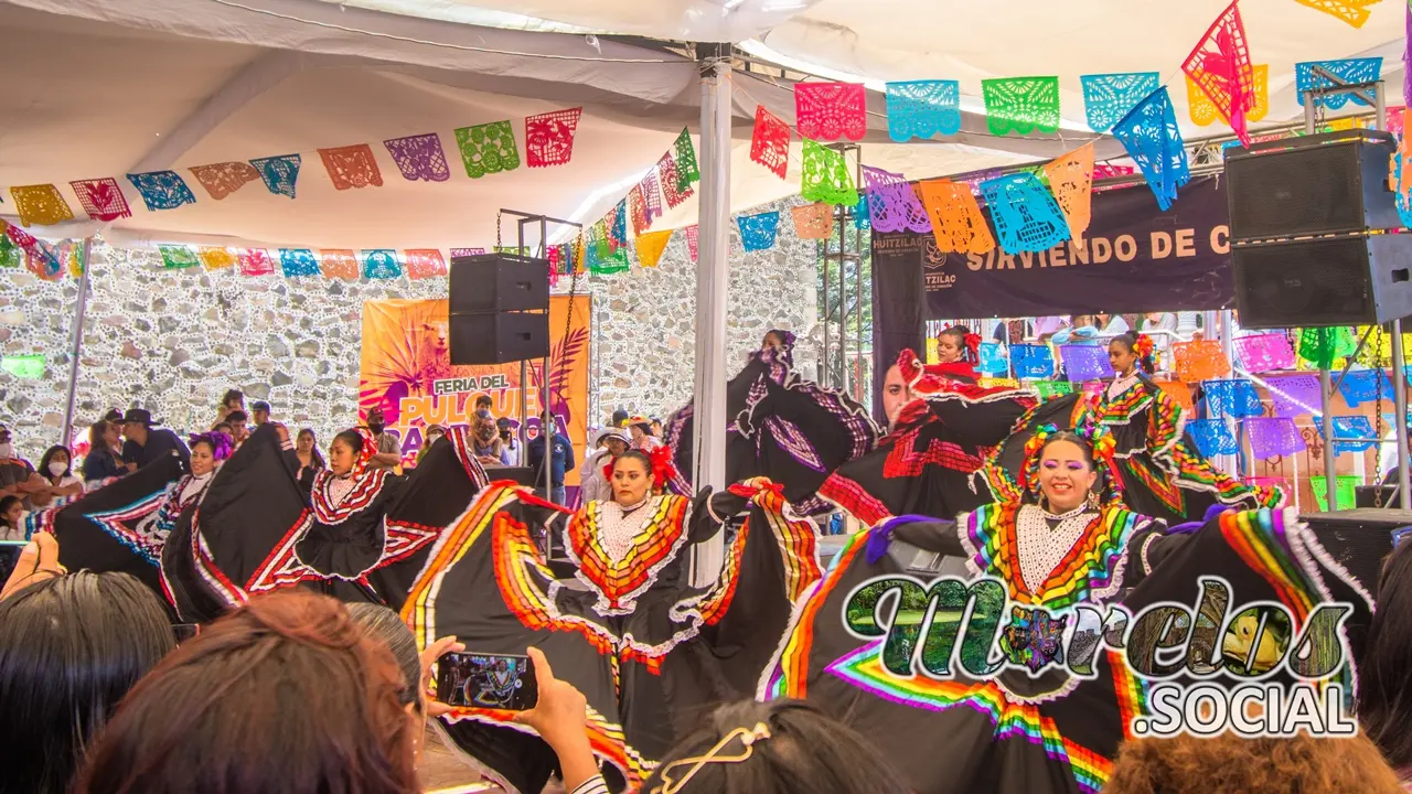 Bailables tradicionales en la Feria del Pulque y la Barbacoa 2022 de Huitzilac