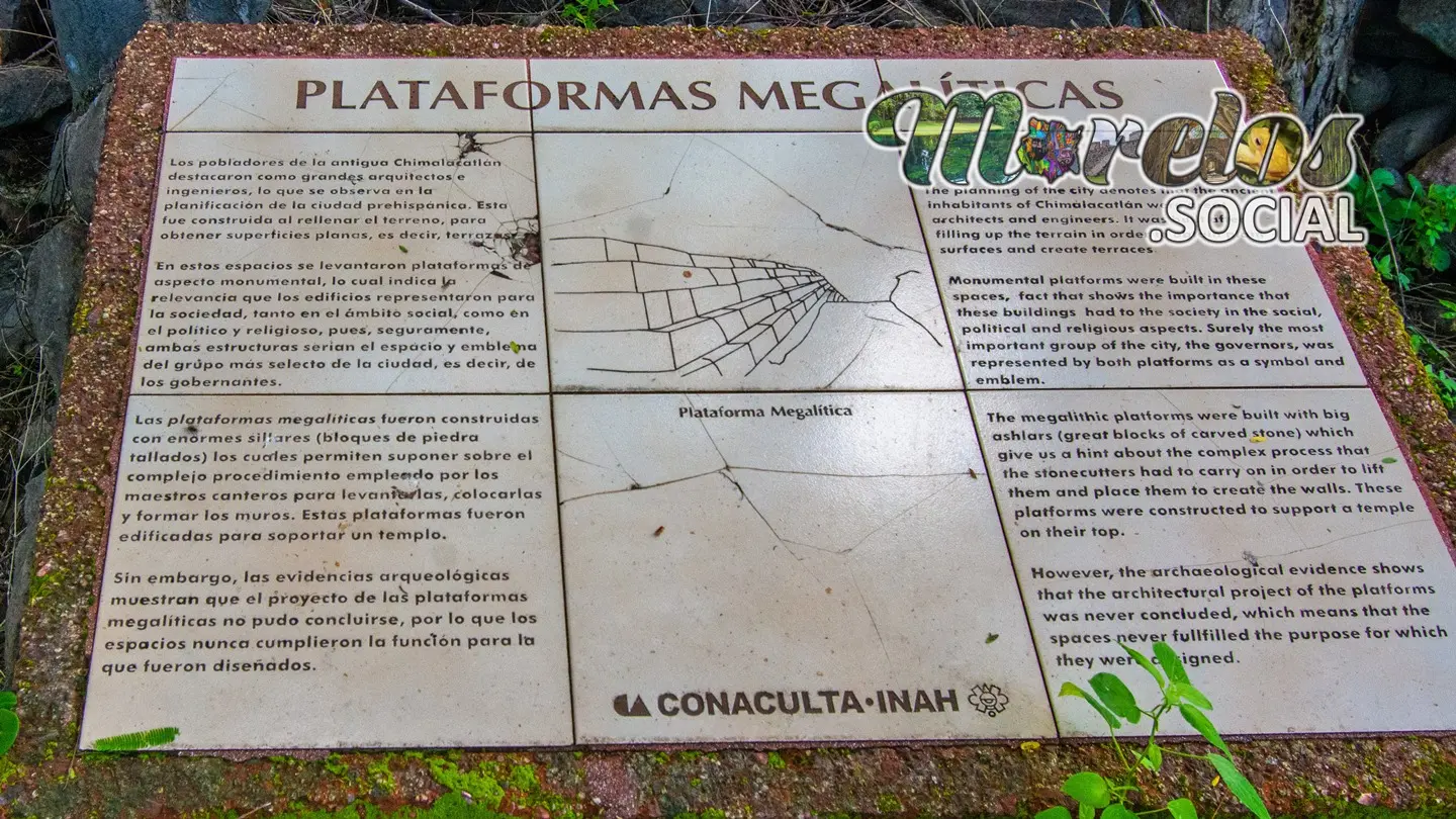 Plataformas megaliticas - Información de Chimalacatlán - Zona Arqueológica