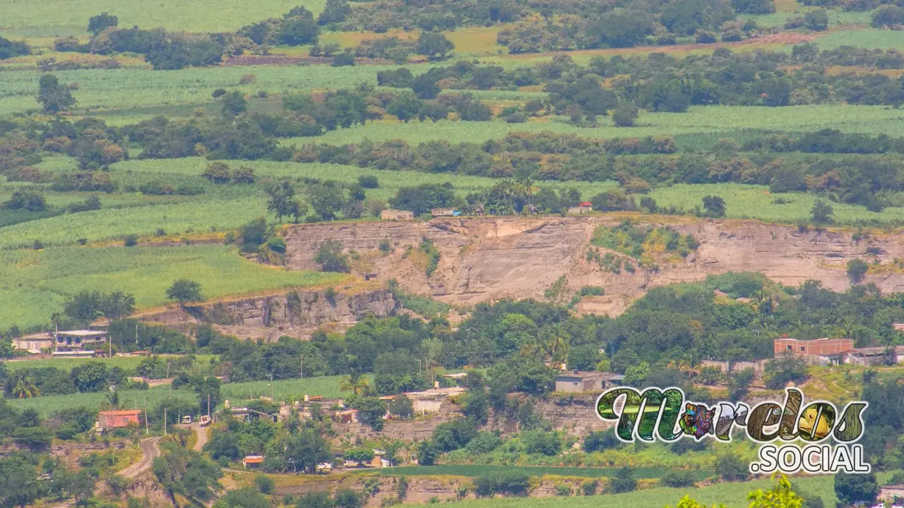 La mina de arena en la localidad de Acamilpa.