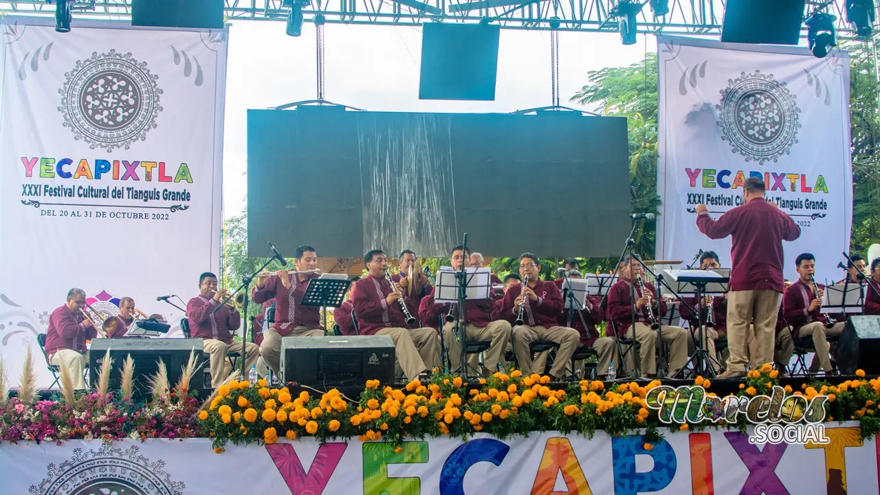 La banda de música del gobierno del estado de Morelos en Yecapixtla.