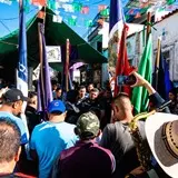 Entrega de bandera comparsa Azteca en Tlayacapan, Morelos.