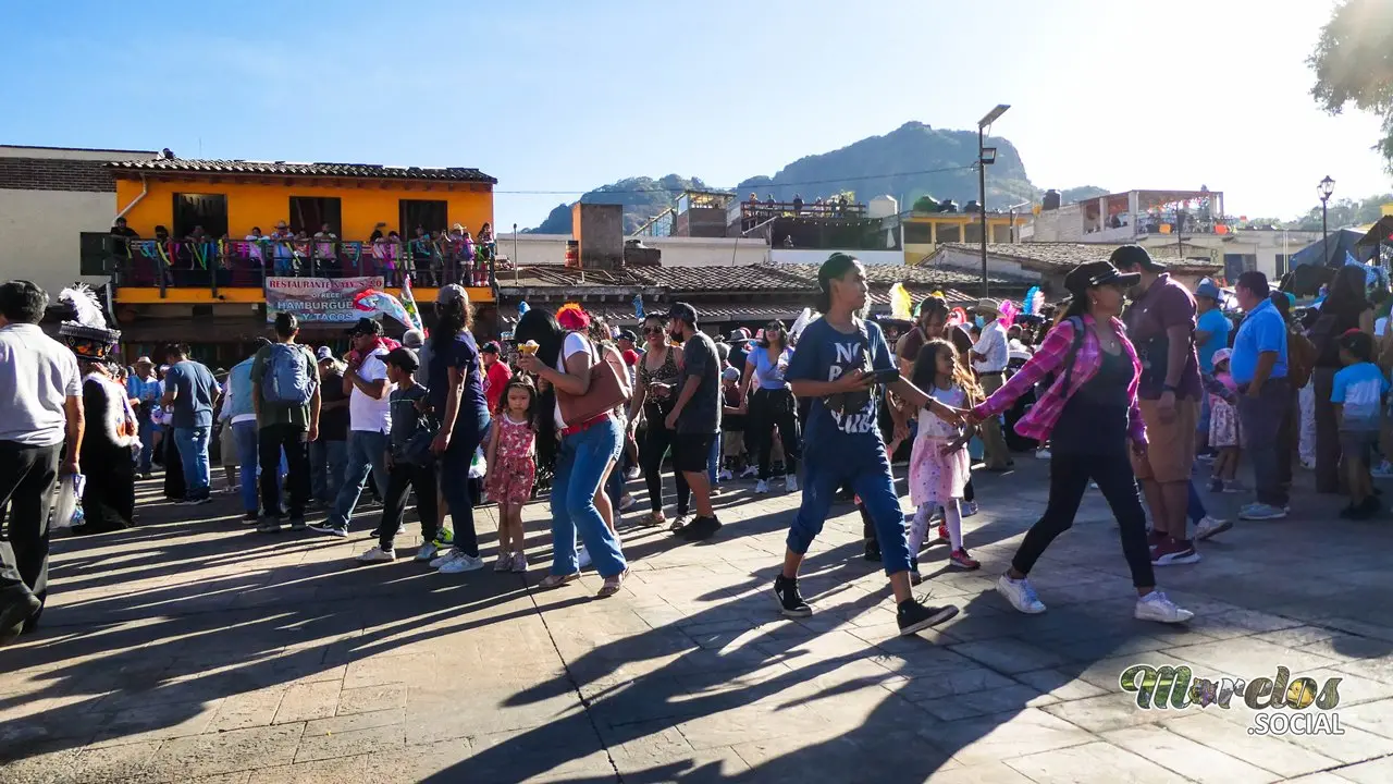 La plaza central de Tepoztlán.