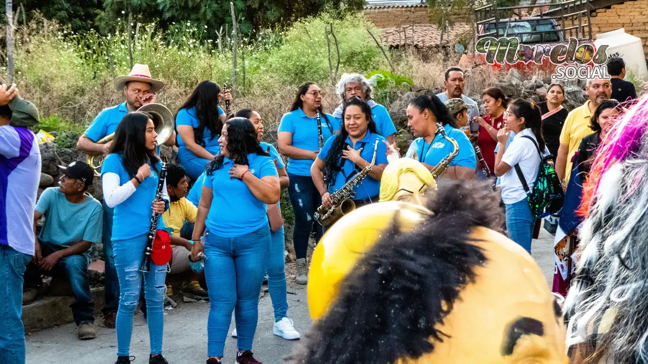 La banda de viento en Tlayacapan, Morelos.