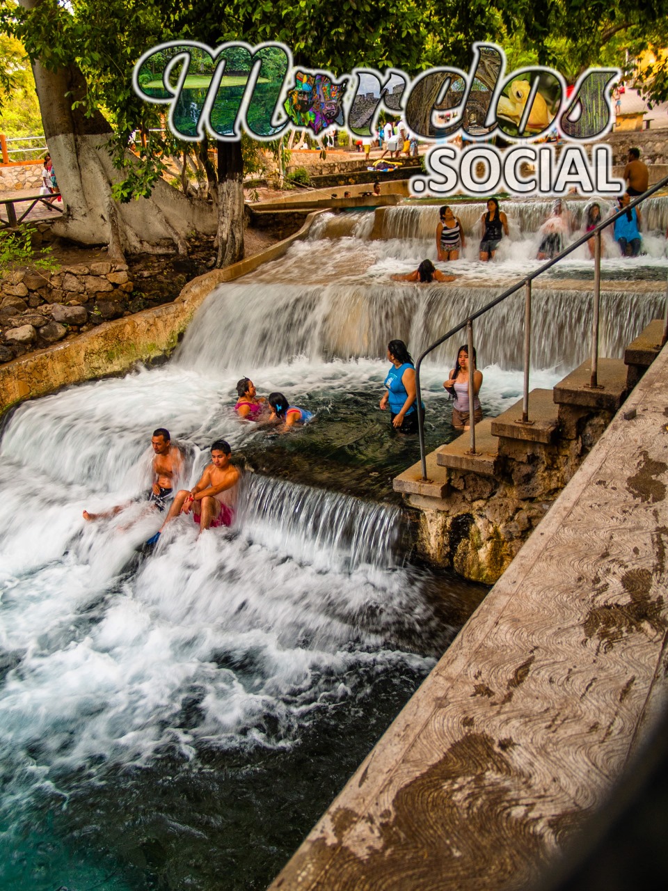 Cascadas despues del borbollon del balneario "Las Huertas" en Tlaquiltenango, Morelos