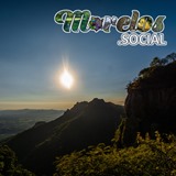 Panorama del atardecer visto desde el Cerro del Papalotzin en Tlayacapan, Morelos