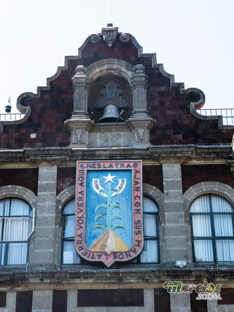 El emblema del estado de Morelos en el palacio de gobierno.