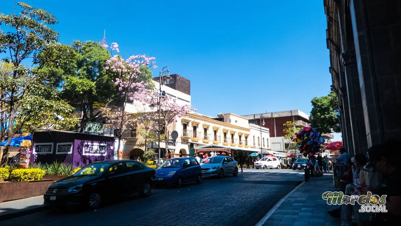 Calle Gutenberg en el centro de Cuernavaca.